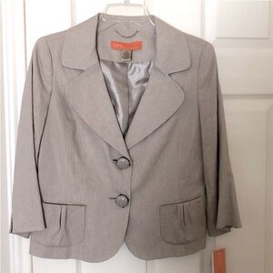 NEW Designer Linen blend Cropped blazer Short jacket neutral color Flax